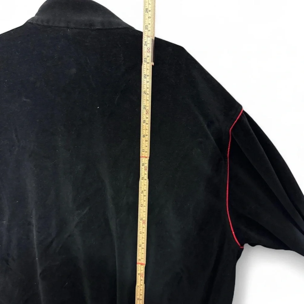 Y2K Shaq Black Red Velour Full-Zip Track Jacket M Baggy Athleisure‎ Nostalgic